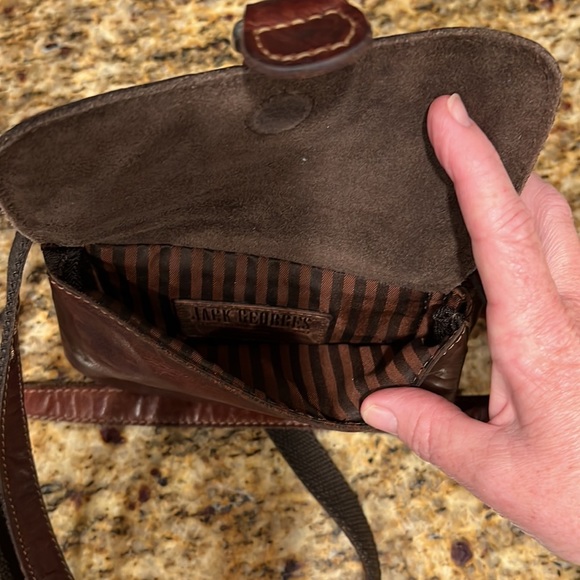 Jack Georges Buffalo Leather Crossbody, petite 7”x5” 4 compartments - Picture 3 of 4